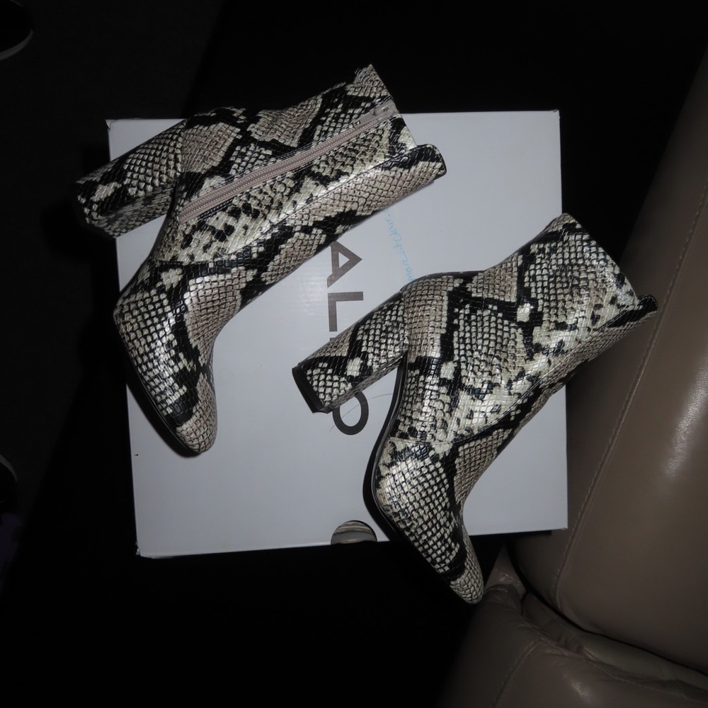 Aldo snake print booties